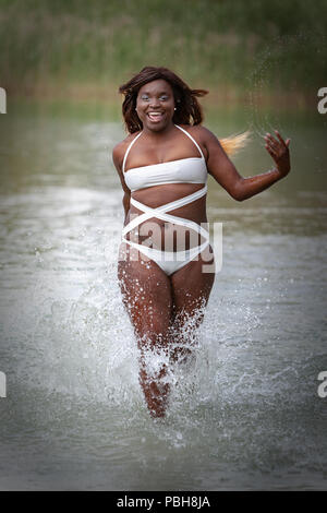 Fun bathing Stock Photo