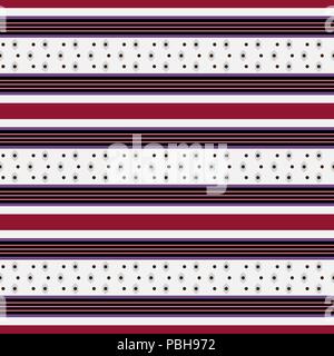 Retro Red White Pattern with Horizontal Stripes Stock Vector