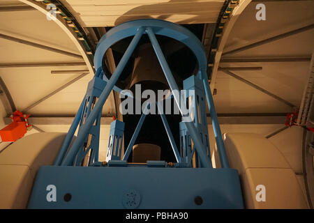 Interior of the famous Helmos Observatory (Aristarchos Telescope). It is located on mount Helmos (Aroania) in the Northern Peloponnese at an altitude Stock Photo