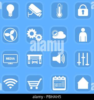 set of home automation smart home icons Stock Vector