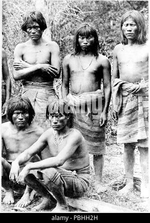 Group of head hunters of the upper Amazon, in Brazi 1890-1923 Stock Photo