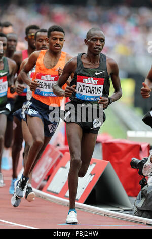 Dominic Chemut KIPTARUS (Kenya) competing in the Men's 5000m Final at the 2018, IAAF Diamond League, Anniversary Games, Queen Elizabeth Olympic Park, Stratford, London, UK. Stock Photo