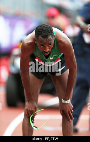 Hassan MEAD (United States of America) after competing in the Men's 5000m Final at the 2018, IAAF Diamond League, Anniversary Games, Queen Elizabeth Olympic Park, Stratford, London, UK. Stock Photo