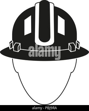 Black white construction worker avatar silhouette Stock Vector
