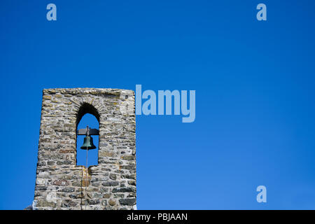 Bellcote of St Hywyn's Church, Aberdaron, near Pwllheli, Gwynedd, on the Llyn Peninsula, North Wales Stock Photo