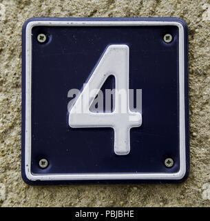 Number four of information, detail of even number Stock Photo