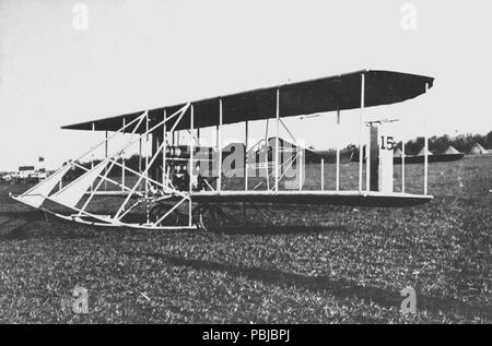 1872 Wright Model E, quarter view inflight, Simms Station near Dayton ...