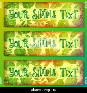 Color Tags with Leaves Stock Vector