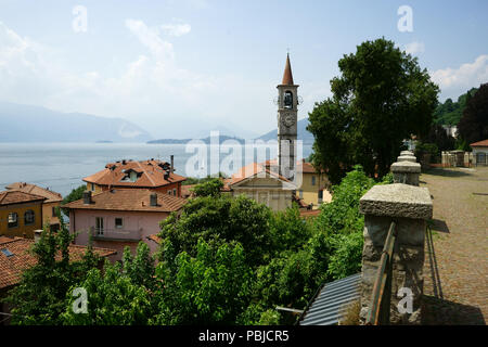 Town Laveno - Mobello on Lago Maggiore, Lombardia, Italy Stock Photo