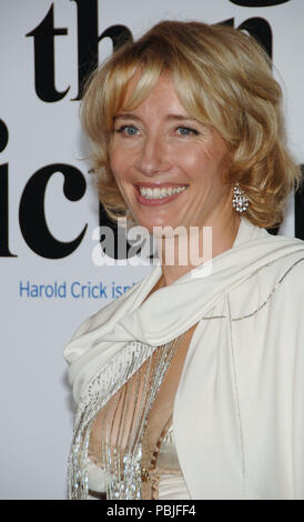 Emma Thompson arriving at the STRANGER THAN FICTION  Premiere at the Westwood Village Theatrein Los Angeles.  headshot smile ThompsonEmma069 Red Carpet Event, Vertical, USA, Film Industry, Celebrities,  Photography, Bestof, Arts Culture and Entertainment, Topix Celebrities fashion /  Vertical, Best of, Event in Hollywood Life - California,  Red Carpet and backstage, USA, Film Industry, Celebrities,  movie celebrities, TV celebrities, Music celebrities, Photography, Bestof, Arts Culture and Entertainment,  Topix, headshot, vertical, one person,, from the year , 2006, inquiry tsuni@Gamma-USA.com Stock Photo