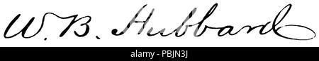 1855 William Blackstone Hubbard signature Stock Photo