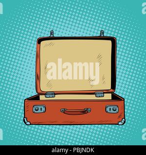 old open retro suitcase. Travel and tourism Stock Vector