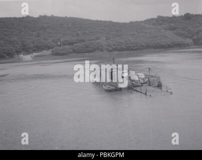 Vintage Photograph of The King Harry Ferry on The River Fal in Cornwall Stock Photo