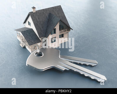 Keys of new house, 3drender illustration Stock Photo