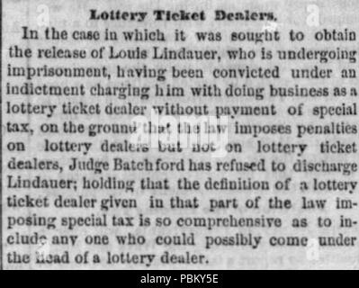 938 Louis Julius Lindauer (1838-1915) in the Philadelphia Inquirer on April 19, 1870 Stock Photo