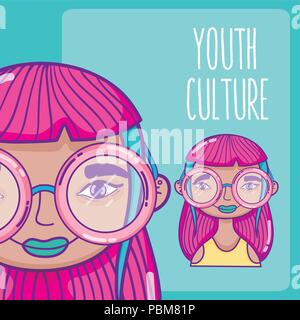 Youth culture avatar Stock Vector