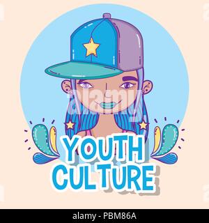Youth culture avatar Stock Vector