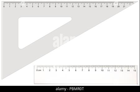 Two Rulers Colorless Two long rulers, illustration, vector on a white background Stock ...