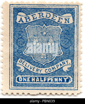 Aberdeen Delivery Company half penny stamp. Stock Photo