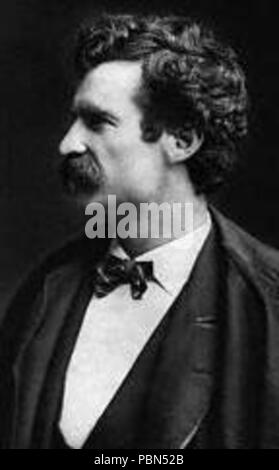 . English: Mark Twain, American writer. Photograph, unknown year (probably around 1875 - compare File:MTwainAppletonsJournal4July74.jpg). circa 1880 999 Mark Twain young3 Stock Photo