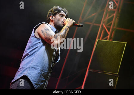 Naples, Italy. 28th July, 2018. Italian singer and songwriter Fabrizio ...