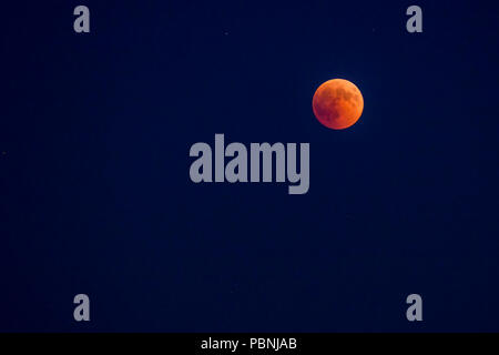 Beautiful red moon during the eclipse of 27 July 2018 Stock Photo