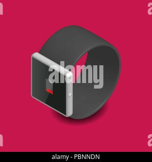 Realistic smart watche. Element design of digital devices. 3D isometric style, vector illustration. Stock Vector