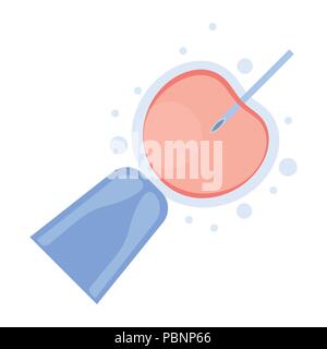 Artificial insemination icon in cartoon style isolated on white background. Pregnancy symbol vector illustration. Stock Vector
