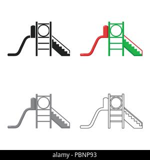 Playground slide icon in cartoon style isolated on white background. Play garden symbol vector illustration. Stock Vector