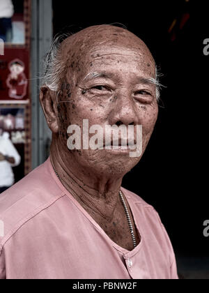 Portrait elderly Asian man, Stock Photo