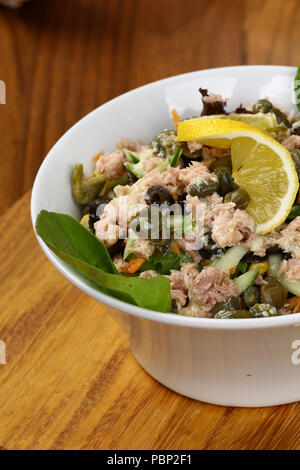 Homemade Tuna Salad in bowl Stock Photo