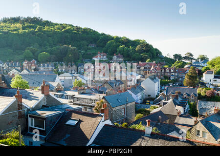 Rooftop view of the seaside town of Lynton on the coast of North Devon, UK. Stock Photo