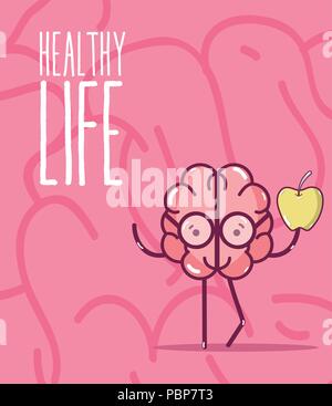 Healthy life and brain Stock Vector