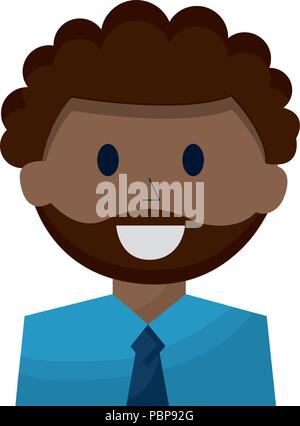 business man employee portrait character vector illustration Stock Vector
