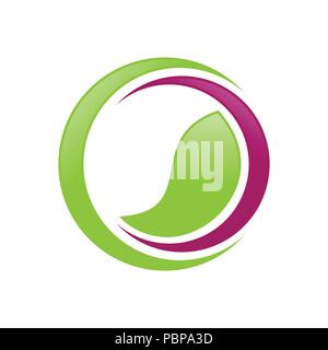 Green Balance Wellness Crescent Vector Symbol Graphic Logo Design Template Stock Vector