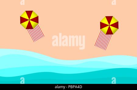 Hello summer , beach top view vector Stock Vector