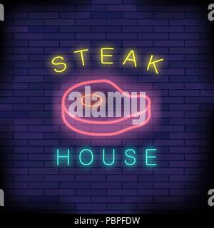 Burger House Neon Colorful Sign Stock Vector