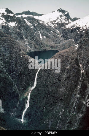 Sutherland Falls,Fiordland National Park,South Island,New Zealand Stock Photo