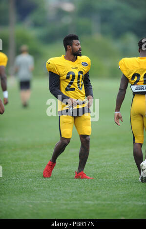 Latrobe, PA, USA. 28th July, 2018. Steelers Darnell Leslie #49 (LB) during  the Pittsburgh Steelers training camp in Latrobe, PA. Jason  Pohuski/CSM/Alamy Live News Stock Photo - Alamy