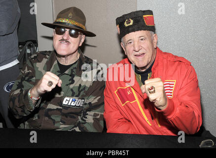 ***FILE PHOTO *** Former WWE Wrestler, Nikolai Volkoff, has passed Away NEW YORK, NY - NOVEMBER 4: Sgt. Slaughter and Nikolai Volkoff attends the Big Event NY at LaGuardia Plaza Hotel on November 4, 2017 in Queens, New York. Credit: George Napolitano/MediaPunch Stock Photo