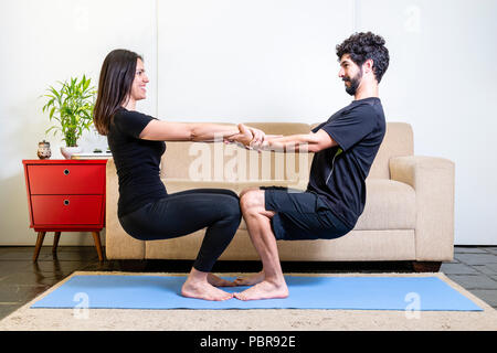 Couple Yoga Mat (Black & Blue) –