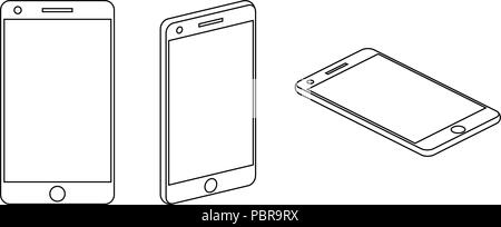 Mobile phone isometric icons on a white background Stock Vector