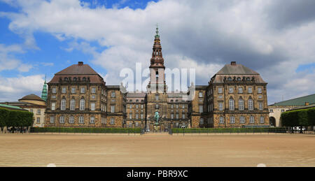 View of Christiansborg place across the riding ground complex in Copenhagen, Denmark Stock Photo