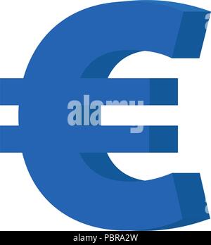 Euro vector icon 3D style isolated on white background. Stock Vector