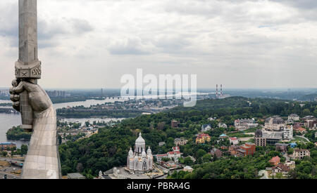 View from the shield of the Motherland Monument, Kiev, Ukraine Stock Photo