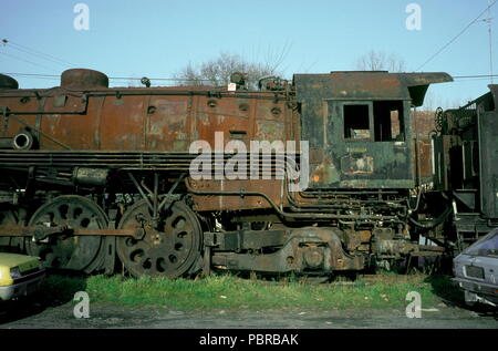 AJAXNETPHOTO. JARNAC, FRANCE. - GRAVEYARD FOR RUSTING STEAM LOCOMOTIVES, THIS ONE NAMED 'BORDEAUX'.  PHOTO:JONATHAN EASTLAND/AJAX REFL RAIL JARNAC100 Stock Photo