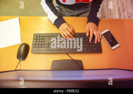 Close-up of a business assistant using a printer Stock Photo