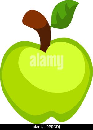 Cartoon vector green apple icon Stock Vector