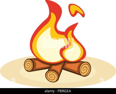 Cartoon vector bonfire icon Stock Vector