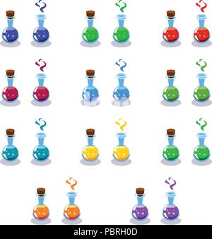 Cartoon bottles with poison in different colors Stock Vector